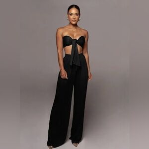 JLUXLABEL Black Wide-Leg Set